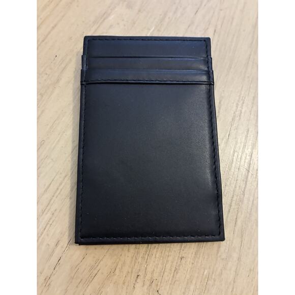 J. CREW Men's Leather Wallet Slim Magic Elastic Wallet Dark Brown Espresso - Picture 4 of 9